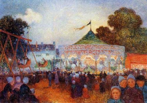 unknow artist Carousel at Night at the Fair Germany oil painting art